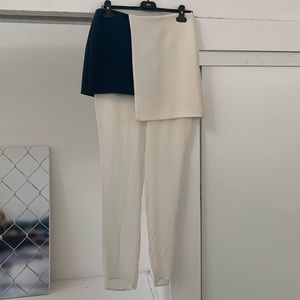 Philip Lim 3.1 sheer pants with skirt overlay sz 4